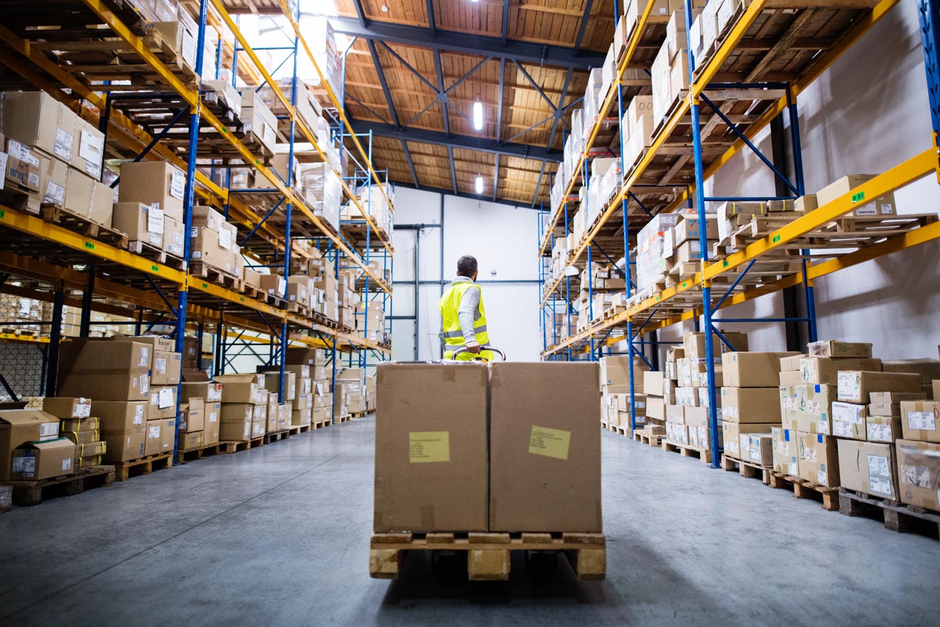 Inside of a cargo warehouse